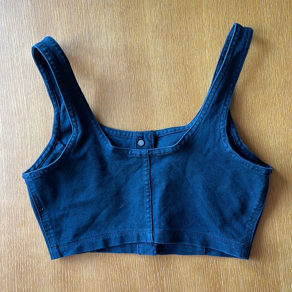 Wilfred Free Lanigan Blouse in Black • Aritzia • Black denim bra top - Picture 3 of 6